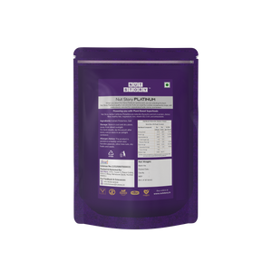 Purple packaging of Nut Story Platinum on a white background