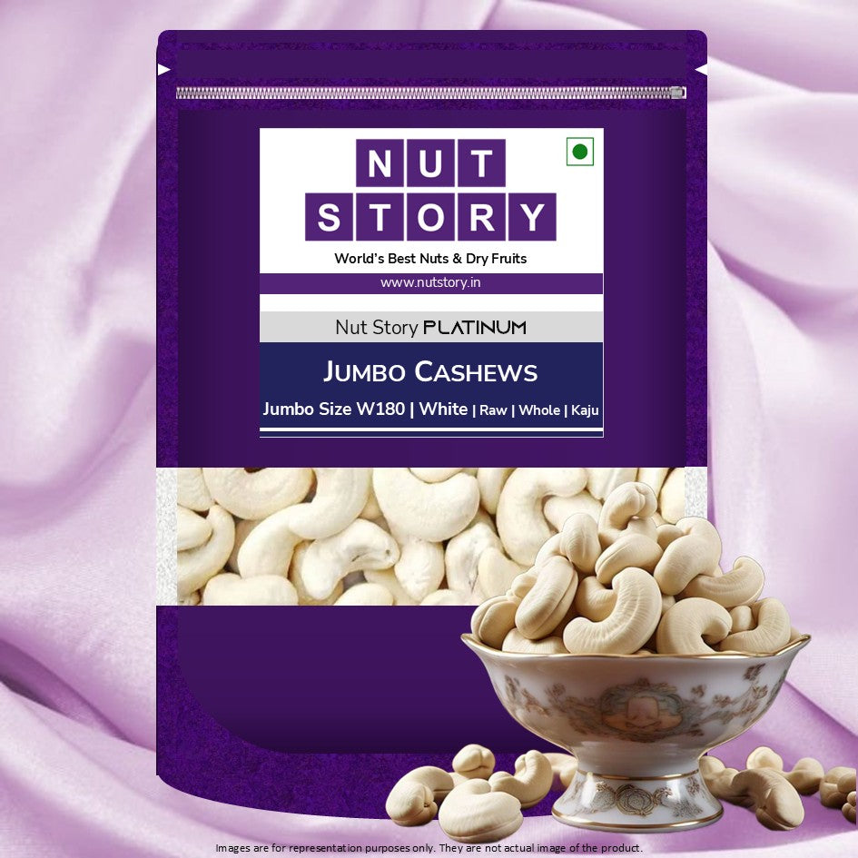 Nut Story Platinum Jumbo Cashews - W180 Grade (King Size)
