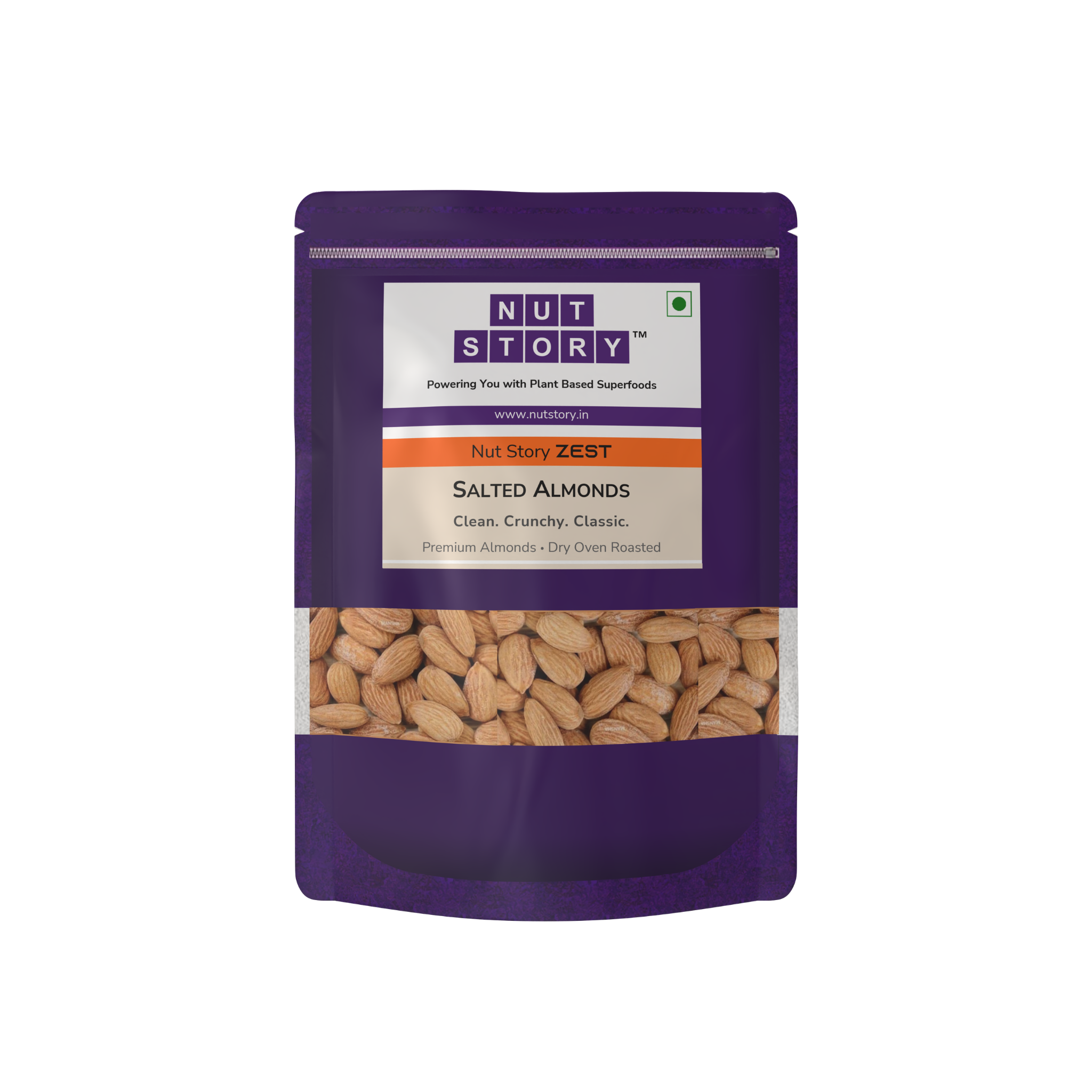 Nut Story Zest Salted Almonds | 🧂 California | Oil-Free Dry Roasted