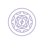 Nested gears with lightning bolt without background