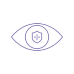 Icon of a shield within an eye without background